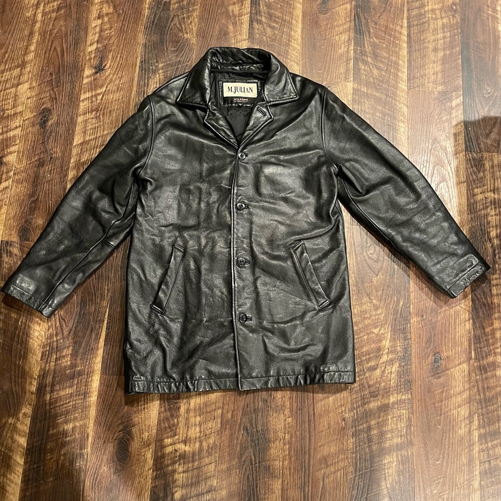 Men's Black Leather Coat